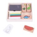 Wooden Dinosaur Ink Stamp Set