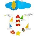 Wooden Seaside Boat Mobile